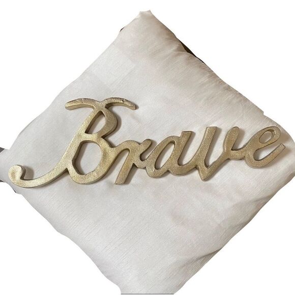 Other - “Brave” solid metal gold painted sign *room decor*
